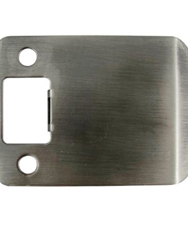 Round Corner Extended Lip Strike Plate, 2-1/4" x 2-1/2", (3" Overall Length), Antique Nickel by Stone Harbor Hardware