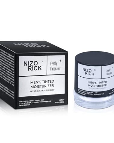 NIZORICK Men's BB Cream Foundation,Hydrating Non-Greasy Tinted Moisturizer for men, Long Lasting Matte Concealer Full Coverage Men CC Cream Foundation for All Skin Types, 30g/1.05 oz