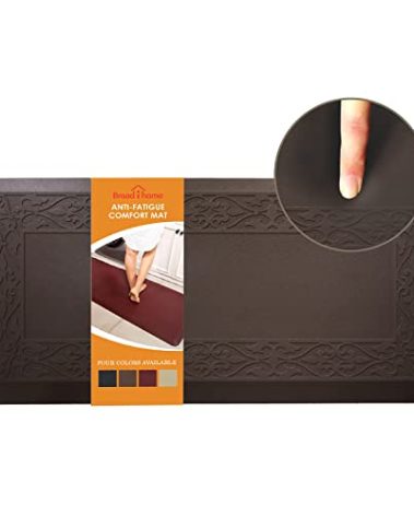 20 x 42 Inch Extra Support Anti Fatigue Comfort Kitchen Mat, Waterproof Long Kitchen Runner, Non-Slip Standing Desk Mat, Commercial Pads for Offices, Home, Garages (Versailles Brown, 20'' x 42'')