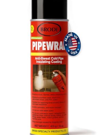 PipeWrap Pipe Insulation Spray Foam for Hard-to-Reach Areas, Fittings & Valves, Anti-Sweat Pipe Coating Spray, Stops Condensation Buildup & Prevents Dripping (Pack of 1)