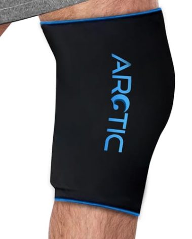 Cold Therapy Compression Ice Sleeve, Knee Ice Pack Wrap for Injuries, Elbow, Quad & Hamstring Relief, Flexible & Reusable Cold Wrap Recovery for Meniscus, ACL, MCL, Ice & Heat Therapy (Small)