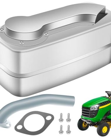 AM138423 Lawn Tractors Muffler W/Exhaust Pipe & Gasket, Replaces AM138423 GX20802 GX24805, Compatible with JD Lawn Tractors 102, 105, 115, L1742, L17.542, 1642HS, 1742HS