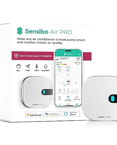 Sensibo Air PRO - Air Conditioner Smart Controller & Air Quality Sensor. Smart Thermostat for Mini Split, Window, Portable AC. Temp & Humidity Sensors. Google, Alexa, Siri & Apple HomeKit Compatible