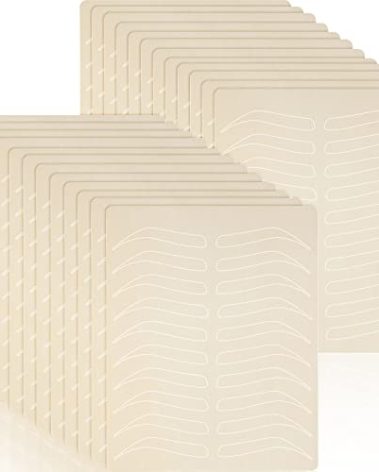 Leelosp 24 Pieces Microblading Practice Skin Double Sided Microblading Supplies Eyebrows Tattoo Fake Practice Skin Silicone No Ink Makeup Silicone Fake Brow Sheet