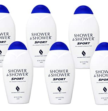 Shower to Shower Sport Absorbent Body Powder 8 oz (Pack of 6)