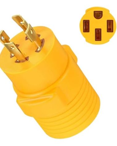 RV Generator Adapter for NEMA L14-30P to 14-50R,30 Amp to 50 Amp Twist Locking Generator 4 Prong Male Plug to 4 Prong RV Female, for RV Trailer Camper Generator,for EV Tesla Level 2 Charging