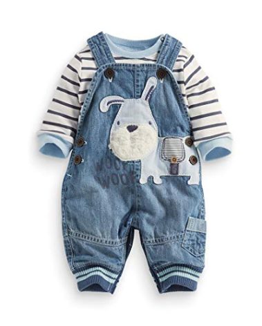 LvYinLi Cute Baby Boys Clothes Toddler Boys' Romper Jumpsuit Overalls Stripe Rompers Sets (3-9 months, Blue)