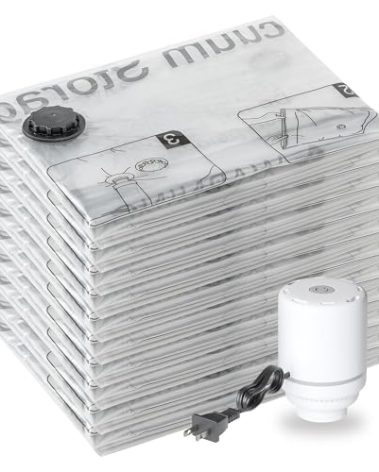 SUOCO 10 Jumbo XXL Vacuum Storage Bags with Electric Pump, Space Saver Bags, Compression Airtight Sealer Bags for Travel, Clothes, Pillows, Comforters, Blankets