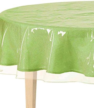 BNYD Clear Plastic Tablecloth Protector, Table Cloth Vinyl (70" Round)