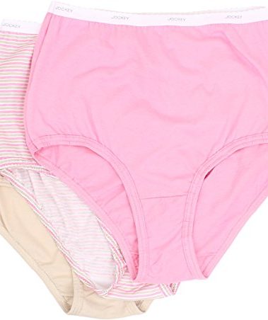 Jockey Women's Plus Size Classics Full Cut Brief 3-Pack Siena Sunset/Simple Stripe/Pink/Egyptian Scroll Briefs 10 (4XL)