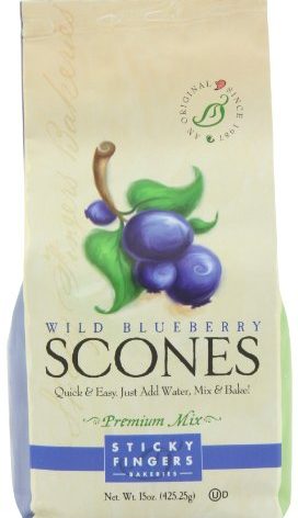 Sticky Fingers Wild Blueberry Scone Mix, 15-Ounces (Pack of 3)
