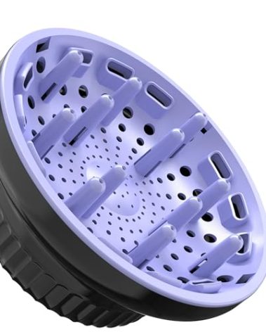 Universal Portable Blow Dryer Diffuser for Curly and Natural Wavy Hair, Hair Dryer Diffuser for Curly and Natural Wavy Hair (Black&Purple)