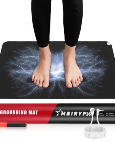 Polfeite Professional Grounding Mat with Carbon Fiber Technology | 24"x16" Indoor Earthing Pad + 15ft Medical-Grade Cord | Cellular Energy Renewal & Inflammation Support