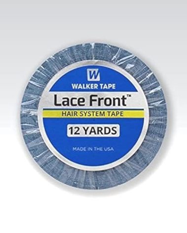 Walker Tape Blue Lace Front Support Tape Roll 3/4" x 12 Yards, Double Sided Wig Adhesive for Lace Wigs, Toupees, and Human Hair Extensions, Strong Long Lasting Hairpiece Adhesive for All Hair Types