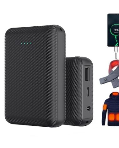 Kevis Portable Charger, Heated Gilet Vest Jacket Power Bank 7.4V 3A USB, 20000 mAh DC 3.5mm Portable Battery Bank, Battery Pack for iPhone,Samsung, Huawei, Heated Clothes 1Pack