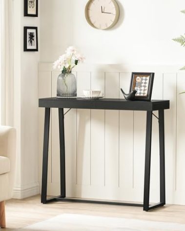 MAHANCRIS Narrow Console Table, Black Entryway Table for Hallway, Small Foyer Tables for Entryway, Behind Couch Sofa Table for Living Room, Hallway, Corridor, Easy Assembly, Black CTHB11801