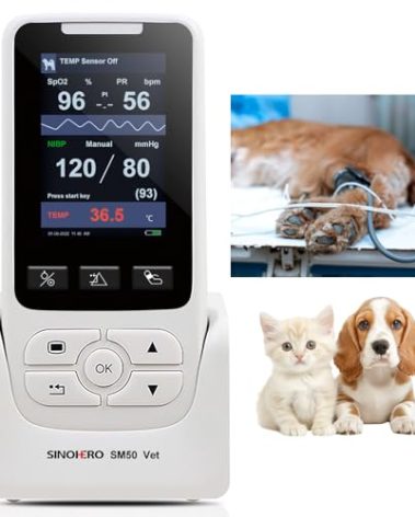 SINOHERO Veterinary Monitor for Pet,SpO2/TEMP/NIBP/PR Spot Check or Continuous Monitoring for Animal(Include Dogs and Cats) As Clinical Equipment