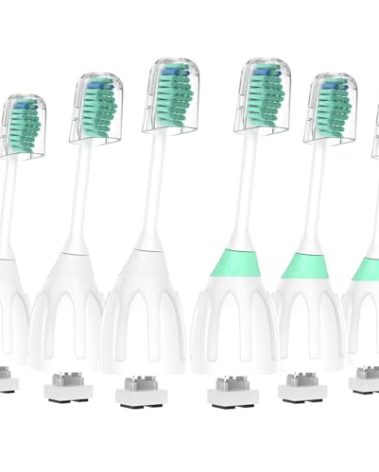 GottaShine Replacement Toothbrush Heads for Philips Sonicare E-Series Essence Xtreme CleanCare and Other Screw-on Electric Brush Head Multi-Color Rings 6 Packs