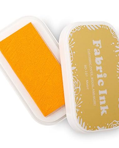 Fabric Ink Pads for Rubber Stamps, Washable Craft Ink Pads for Card Making Scrapbook, Permanent Ink Pad for Wood, Paper, 3.7 x 2.1" (Yellow, 231)