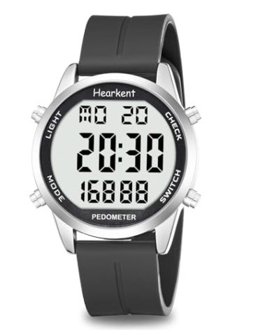 Hearkent Pedometer Watch for Walking for Senior No App Required with Steps Calories Counter and LCD Large Numbers