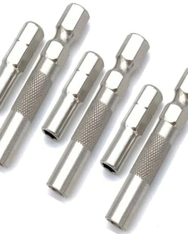1/4 to 4mm Bit Adapter, Hex Screw Driver Bit Adapter Magnetic,6.35mm Outside To System 4mm Inside Micro Bit Drill Extension Socket Shank for Precision Bits Set Screwdriver Converter (6)