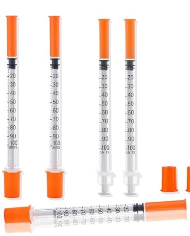 100 Pack 1ml Disposable Syringe, 27G 1cc 1/2 Inch (13mm) Lab Supplies Syringes, Individually Wrapped