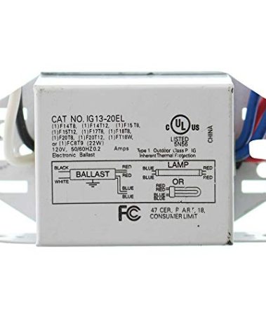 InterGlobal IG13-20EL Magnetic Fluorescent Ballast, 1-Lamp, T8 F20T8, 20W, 120V