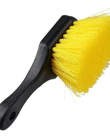 HOBBYIN 8" Utility Scrub Brush, Plastic Handle, Nylon Bristles, Heavy Duty Cleaning Brush for Outdoor, Wheels and Tire
