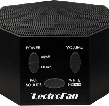 Adaptive Sound Technologies LectroFan Classic White Noise Machine - Global Power Edition with Adaptors for US, UK & EU - 20 Non-Looping Fan & White Noise Variations - Black