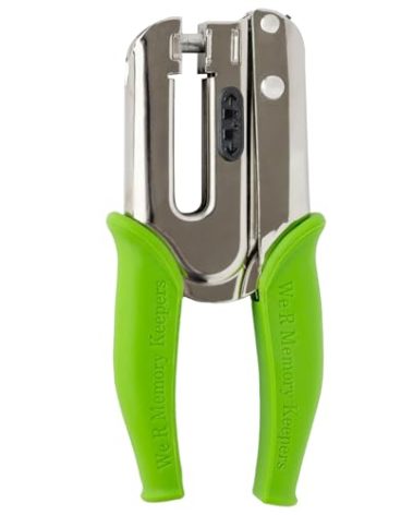 We R Memory Keepers, Crop-A-Dile Power Punch, Green, for .25" Holes, Scrapbooking Tool, Compatible for Most Tin, Metal, Craft Paper, Leather, Fabric