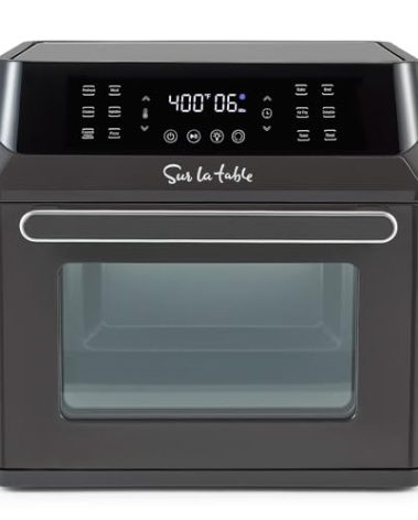 Sur La Table 16-Qt Air Fryer Oven – 7-in-1 Countertop Convection Cooker with Rotisserie, LED Display, 12 Presets, Nonstick Basket, Dishwasher, Heats to 450°F