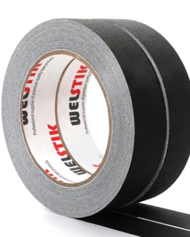 WELSTIK 2 Pack Black Gaffer Tape,1" X 33 Yards-10% Longer.Heavy Duty Gaffer Tape for Cables, Photography, Theater Stage Setup,Interior Design,Residue Free,Non Reflective,Easy to Tear