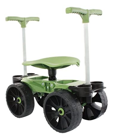 TheXceptional Wheelie Easy-Up | Wheeled Garden Stool with Handles Relieve Pain Getting Up and Down | Gardening Work-Seat with Wheels for Elderly Seniors | Made in USA by Vertex | Model EX530