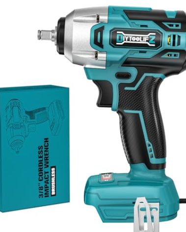 Cordless Impact Wrench Compatible with Makita 18v Battery: 250Ft-lbs(340N.m) 3/8" Brushless Electric Impact Gun, 2400RPM High Torque Impact Driver, Power Impact Wrench, Bare Tool Only