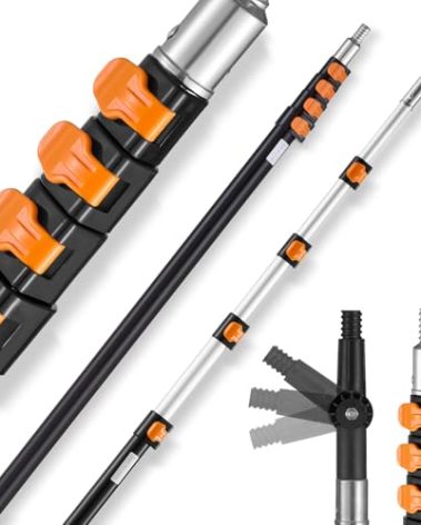VEVOR Telescopic Extension Pole, 7-30 FT Multi-Purpose Extension Pole, Sturdy Aluminum Alloy Paint Extendable Pole with Flip-Lock Design, Telescopic Pole for Painting, Dusting and Cleaning
