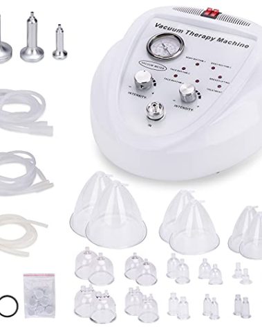 Vacuum Therapy Cupping Machine with 30 Cups and 3 Metal Gua Sha Handles for Salon SPA, Body, Back, Face Massage Care