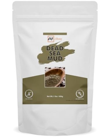 mGanna 100% Natural Dead Sea Mud/Clay Powder for Hair Masks, Scrubs, Creams, Face Masks, and Soap Making 1 LBS / 454 GMS