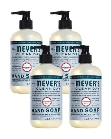 Mrs. MEYER'S CLEAN DAY SnowDrop Liquid Hand Soap, 12.5 oz. (Pack of 4)