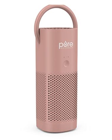 Pure Enrichment PureZone Mini Portable Air Purifier - Cordless True HEPA Filter Cleans Air & Eliminates 99.97% of Dust, Odors, & Allergens Close to You - Cars, School, & Office (Blush)