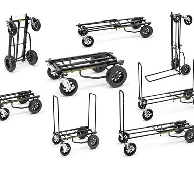 Rock-N-Roller R12STEALTH (All Terrain Stealth) 8-in-1 Folding Multi-Cart/Hand Truck/Dolly/Platform Cart/34" to 52" Telescoping Frame/500 lbs. Load Capacity, Black