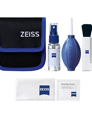 ZEISS Lens Cleaning Kit (1 oz Bottle Lens Cleaning Fluid, 10x moistened Wipes, Cleaning Brush, air Blaster, Microfiber Cloth, case) (000000-2390-186)