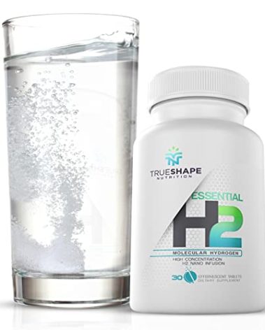 TrueShape Nutrition Essential H2 Fizzy Molecular Hydrogen Tablets for Water Nutritional Supplement (Unflavored, 30 Servings)