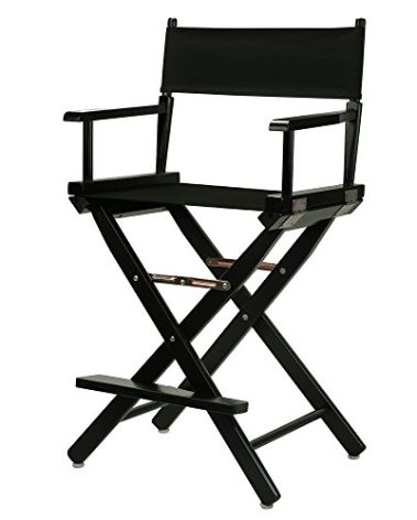Casual Home 24" Director's Chair Black Frame-with Black Canvas, Counter Height