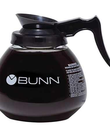 BUNN Coffee Pot Decanter/Carafe Black Regular - New Glass Design Shape - Ergonomic Handle - 12 Cup Capacity -
