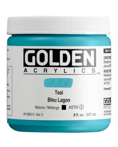 GOLDEN Heavy Body Acrylics, Teal, 8 fl. oz. Jar, Professional Acrylic Paint, Opaque
