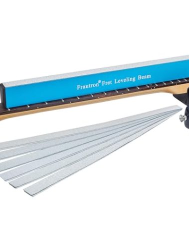 Frautron 16" Fret Leveling Beam, Aluminum Guitar Fret Leveler Sanding Block File Bar, Pro Luthier Fretboard Leveling Repair Tool with 12PCS 120/240/400/600/1000 Grit Replacement Sandpaper Strip