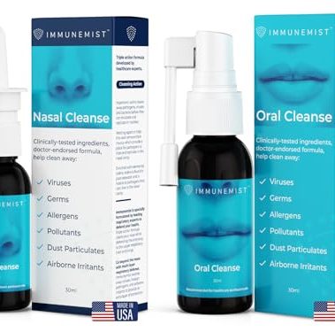 ImmuneMist™ Nasal and Oral Cleanse Bundle - Iodine Throat Spray and Nasal Iodine Spray - Up to 500 Doses - Made in The USA
