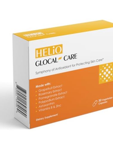 GlocalCare Helio – Antioxidant-Rich Sun Defense & Skin Rejuvenation Supplement with Polypodium, Nutroxsun, Astaxanthin & Pomegranate Extract - Fights Photoaging & Oxidative Stress - (30 Capsules)