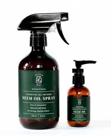 Neem Oil for Plants (Makes 480 fl oz) with Spray Bottle & Essential Oils | for Indoor Houseplants & Outdoor Gardens, Natural Leaf Shine