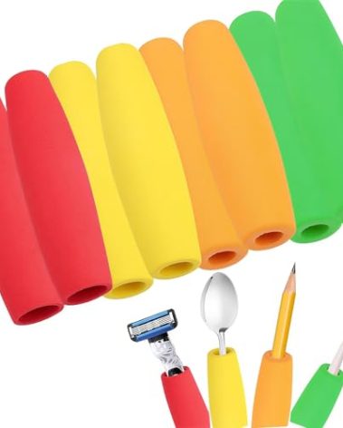 8-Pack Foam Grip Tubing for Utensils - 4 Sizes No-Cut Utensils Adaptive Grip Handle for Utensils Tools & Pens - Built up Tubing Padding Grips Aid for Elderly, Disabled, Arthritic, Handicapped
